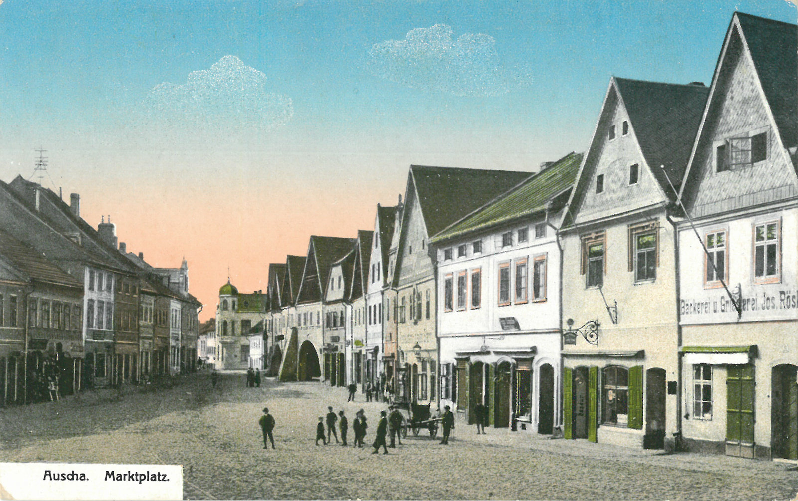 Úštěk, náměstí, před 1916